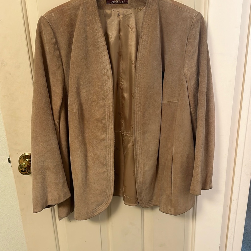 tan suede blazer
